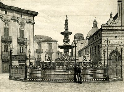 The Fountain of Orion, Piazza Duomo, Messina, Sicily, Italy by Giovanni Angelo Montorsoli