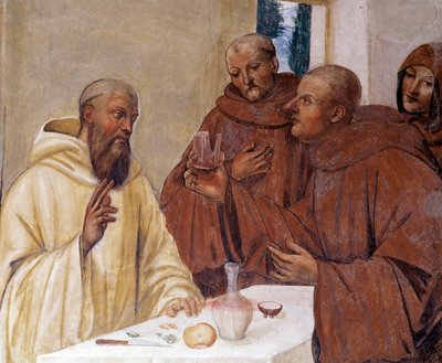 Benedict Breaks a Glass of Poisoned Wine (Detail) by Giovanni Antonio Bazzi Sodoma