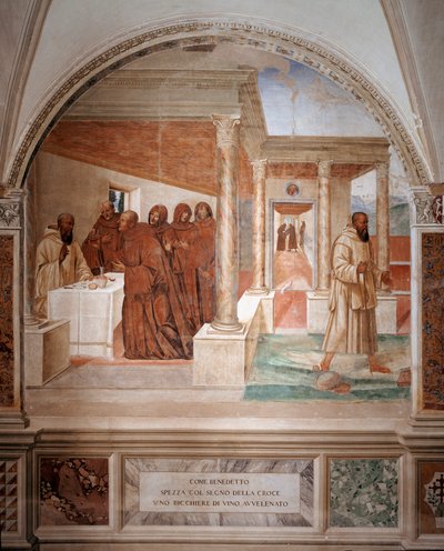 Benedict Breaks a Glass of Poisoned Wine by Giovanni Antonio Bazzi Sodoma