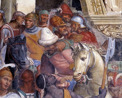 Benedict Meets the Two Young Romans Maur and Placid (Detail) by Giovanni Antonio Bazzi Sodoma