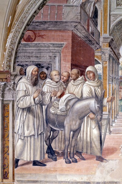 Florent sends courtesans to the monastery (detail) by Giovanni Antonio Bazzi Sodoma
