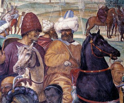 How Benedict predicts the destruction of Monte Cassino (detail) by Giovanni Antonio Bazzi Sodoma