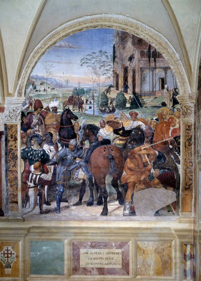 How Benedict Predicts the Destruction of Monte Cassino (Detail) by Giovanni Antonio Bazzi Sodoma