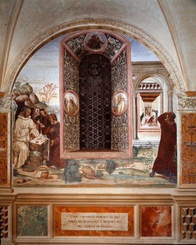 How a Priest Brought Food to Benedict on Easter by Giovanni Antonio Bazzi Sodoma