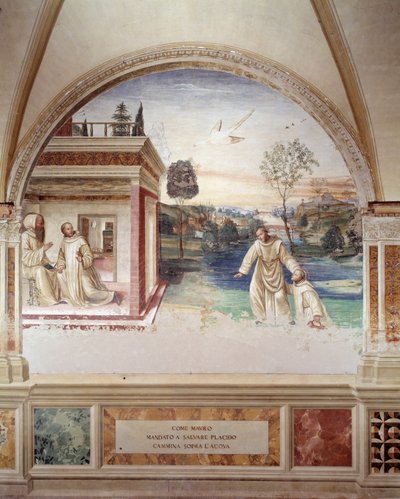 Maur Walks on Water to Rescue St Placid by Giovanni Antonio Bazzi Sodoma