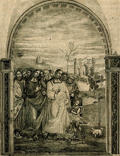 Multiplication of Loaves and Fish, fresco by Sodoma, Refectory of Sant