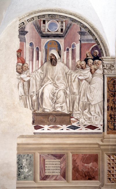 Saint Benedict Gives the Rule to the Monks by Giovanni Antonio Bazzi Sodoma