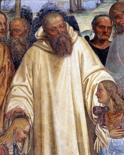 Saint Benedict Receives Two Young Romans, Maur and Placide (Detail) by Giovanni Antonio Bazzi Sodoma