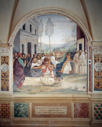St Benedict Carries the Body of Christ by Giovanni Antonio Bazzi Sodoma