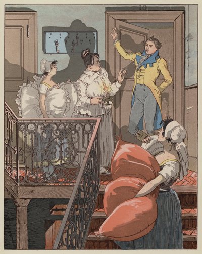 Scene from La Dame de Gai-Fredon, by Quatrelles (Ernest LEpine) by Giovanni Antonio Bazzi after Sodoma