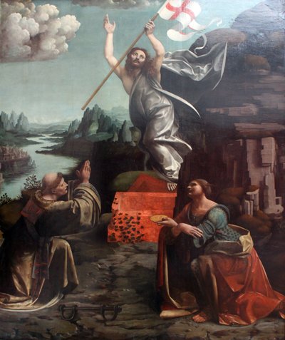 The Resurrection of Christ with Saint Leonard of Noblac and Lucia by Giovanni Antonio Boltraffio