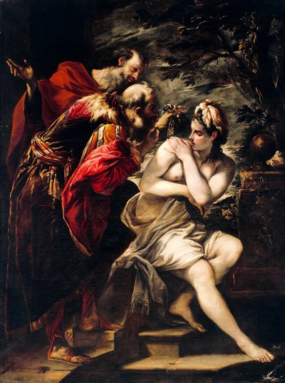 Susanna and Elders by Giovanni Antonio Burrini or Burino