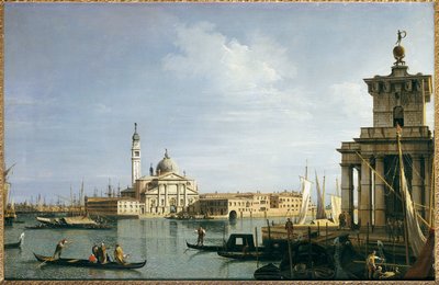 The Island of San Giorgio Maggiore, Venice, with the Punta della Dogana and Numerous Vessels by Giovanni Antonio Canal