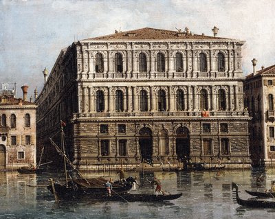 The Palazzo Pesaro from the Grand Canal, Venice by Giovanni Antonio Canal