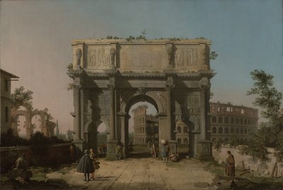 View of the Arch of Constantine with the Colosseum, 1742-5 by Giovanni Antonio Canal
