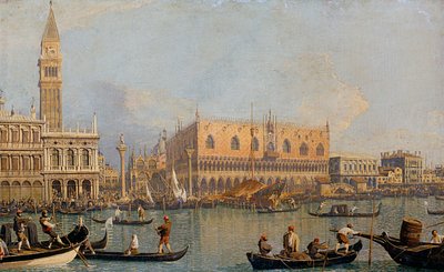 View of the Doges Palace in Venice by Giovanni Antonio Canal