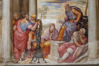 Detail of The Clemency of Scipio, Room of the Fireplace, c.1560-65 by Giovanni Antonio Fasolo