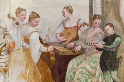 Young Boy and Court Ladies, (detail) by Giovanni Antonio Fasolo