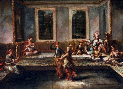 Couple Dancing in the Harem by Giovanni Antonio Guardi (1699-1760) by Giovanni Antonio Guardi