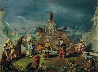 Scene in the Garden of a Serraglio by Giovanni Antonio Guardi