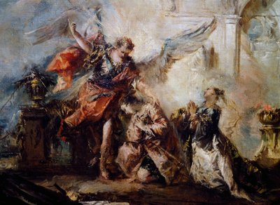 The Angel blesses Tobias (detail) by Giovanni Antonio Guardi