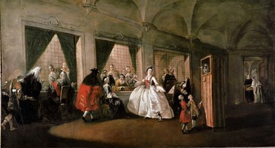 The Parlor Seen from the Monastery of the Church of San Zaccaria in Venice, Painting by Gianantonio Guardi, Venice, Museo Correr by Giovanni Antonio Guardi