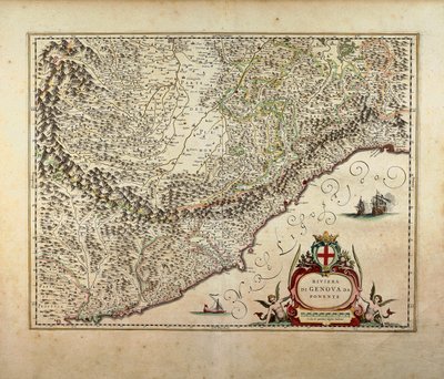 Map of Western Liguria Region by Giovanni Antonio Magini