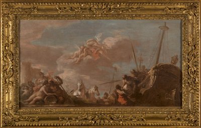 Sketch for the ceiling of the Banque Royale: The Unloading on the Banks of the Seine of Goods from Louisiana, in 1720 by Giovanni Antonio Pellegrini