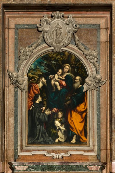 Altar of Saint Catherine, Madonna and Child between Saints Philip and James and the Donor Giacomo Schizzi, Il Pordenone 1522 by Giovanni Antonio Pordenone