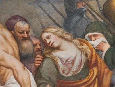 Central Nave, Second South Span, Jesus Falls Under the Cross, Il Pordenone by Giovanni Antonio Pordenone