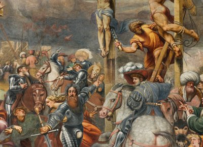 Counterfaccata, IL Pordenone, Crucifixion 1520-21 (detail) by Giovanni Antonio Pordenone