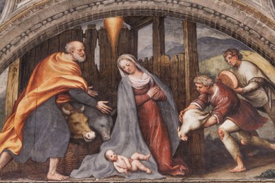 Lunette depicting the Adoration of the Shepherds by Giovanni Antonio Pordenone
