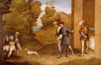 St. Roch fed by dog by Giovanni Antonio Pordenone