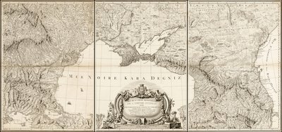 1774 Map of the Black Sea with Adjacent Parts of the Turkish and Russian Empires by Giovanni Antonio Rizzi Zannoni