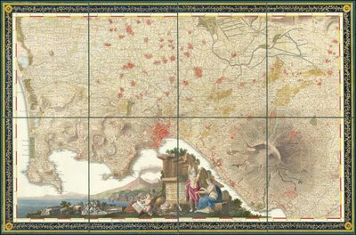 1793 map of the environs of Naples by Giovanni Antonio Rizzi Zannoni