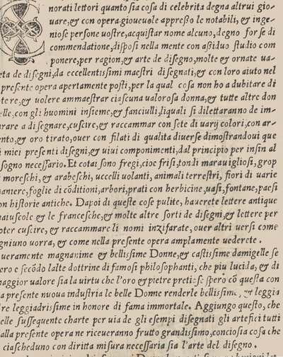 Example of Embroidery, title page verso, 1530 by Giovanni Antonio Tagliente