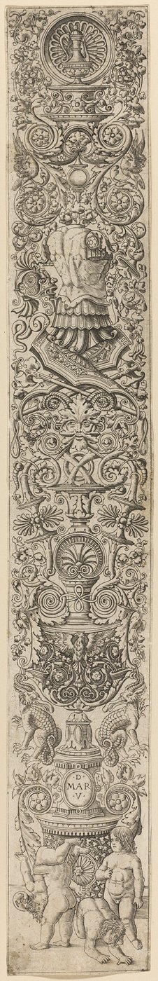 Four Children Playing, plate seven of Twelve Ornament Panels by Giovanni Antonio da Brescia