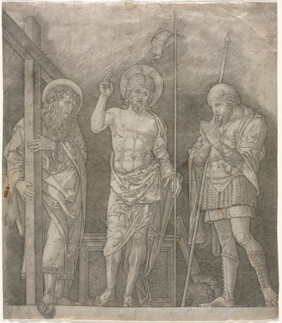 Risen Christ Between Saints Andrew and Longinus by Giovanni Antonio da Brescia