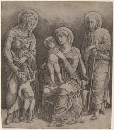 Holy Family with Saint Elizabeth and the Infant Saint John by Giovanni Antonio da Brescia, after Andrea Mantegna