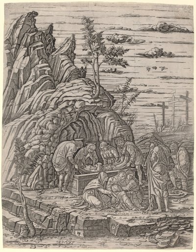 The Entombment with Three Birds by Giovanni Antonio da Brescia, after Andrea Mantegna