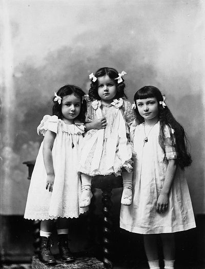Portrait in Studio of Three Children by Phillipe de Marlier