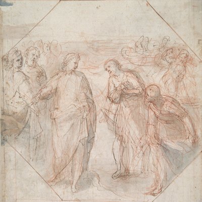 The Fall of Simon Magus (recto); The Calling of James and John (or of Peter and Andrew) (verso) by Giovanni Balducci