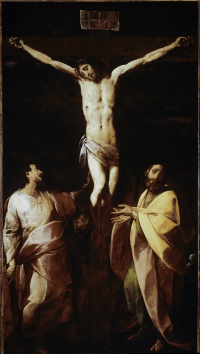 Crucifixion with St. James, St. Philip and St. Francis by Giovanni Battista  Crespi