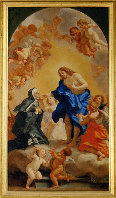 A Nun Receives Communion from the Hands of Christ by Giovanni Battista (1639-1709) Gaulli