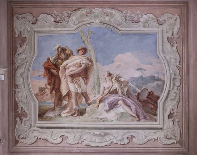 Rinaldo, escorted by Ubaldo and Carlo, abandons Armida by Giovanni Battista Tiepolo
