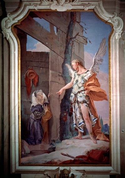 The angel announces to Sarah she will be a mother by Giovanni Battista Tiepolo