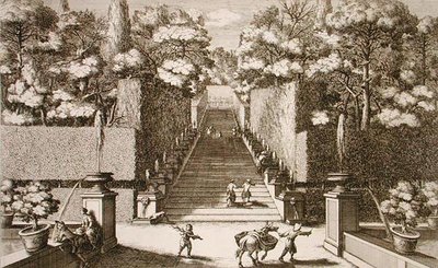 The grand staircase at the Villa d