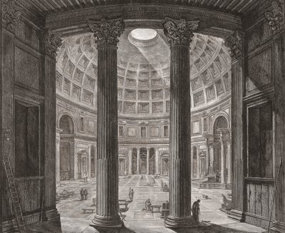 Interior of the Pantheon, Rome, Italy by Giovanni Battista (after) Piranesi