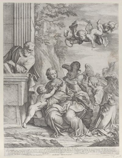 The Holy Family with Angels at Right and Overhead, 1652 by Giovanni Battista Beinaschi