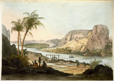Exterior View of the Two Temples at Abu Simbul, from Plates Illustrative of the Researches in Egypt and Nubia, published 1822 by Giovanni Battista Belzoni
